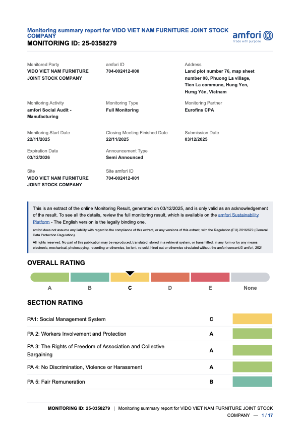 BSCI Social Compliance Audit
